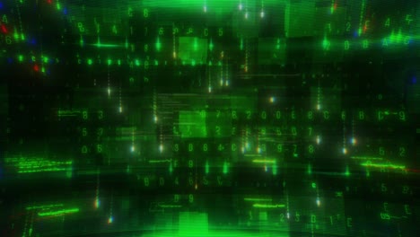 digital green mosaic abstract information technology screen background loop