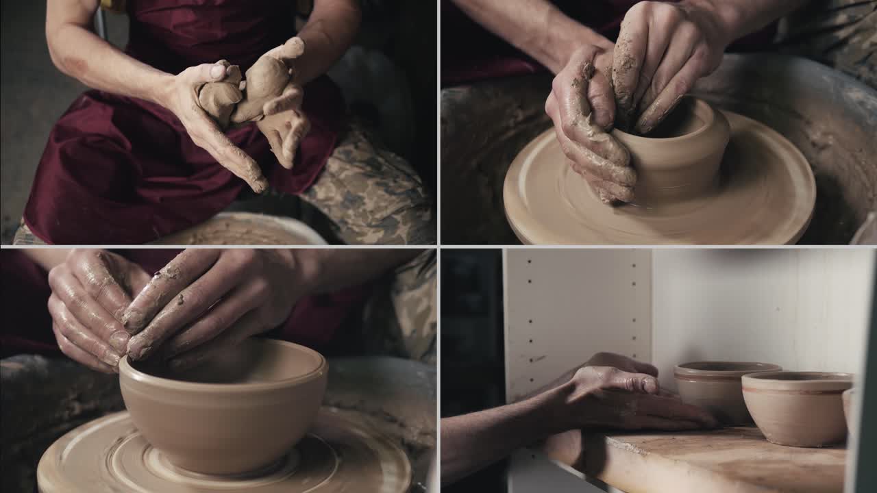 일 하는 도자기