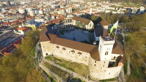 punto de vista del castillo de liubliana, uno de los monumentos más importantes de la ciudad, eslovenia