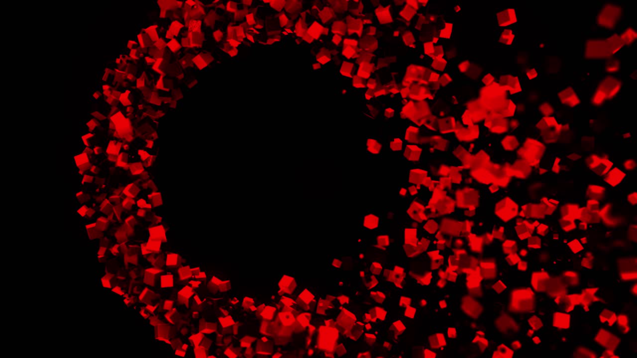 círculo cúbico abstracto rojo