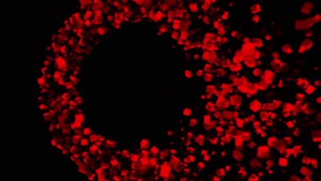 círculo cúbico abstracto rojo