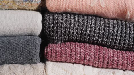 neatly folded winter clothes