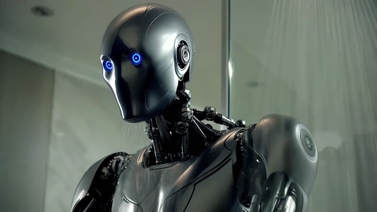 robot sotto la doccia