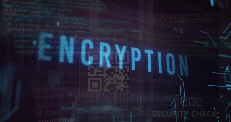 Digital Encryption Concept with Animated Code and Circuitry