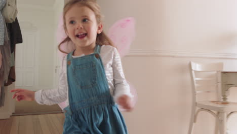 happy mother and daughter play catch running through house little girl playing game chasing mom enjoying fun weekend together 4k footage