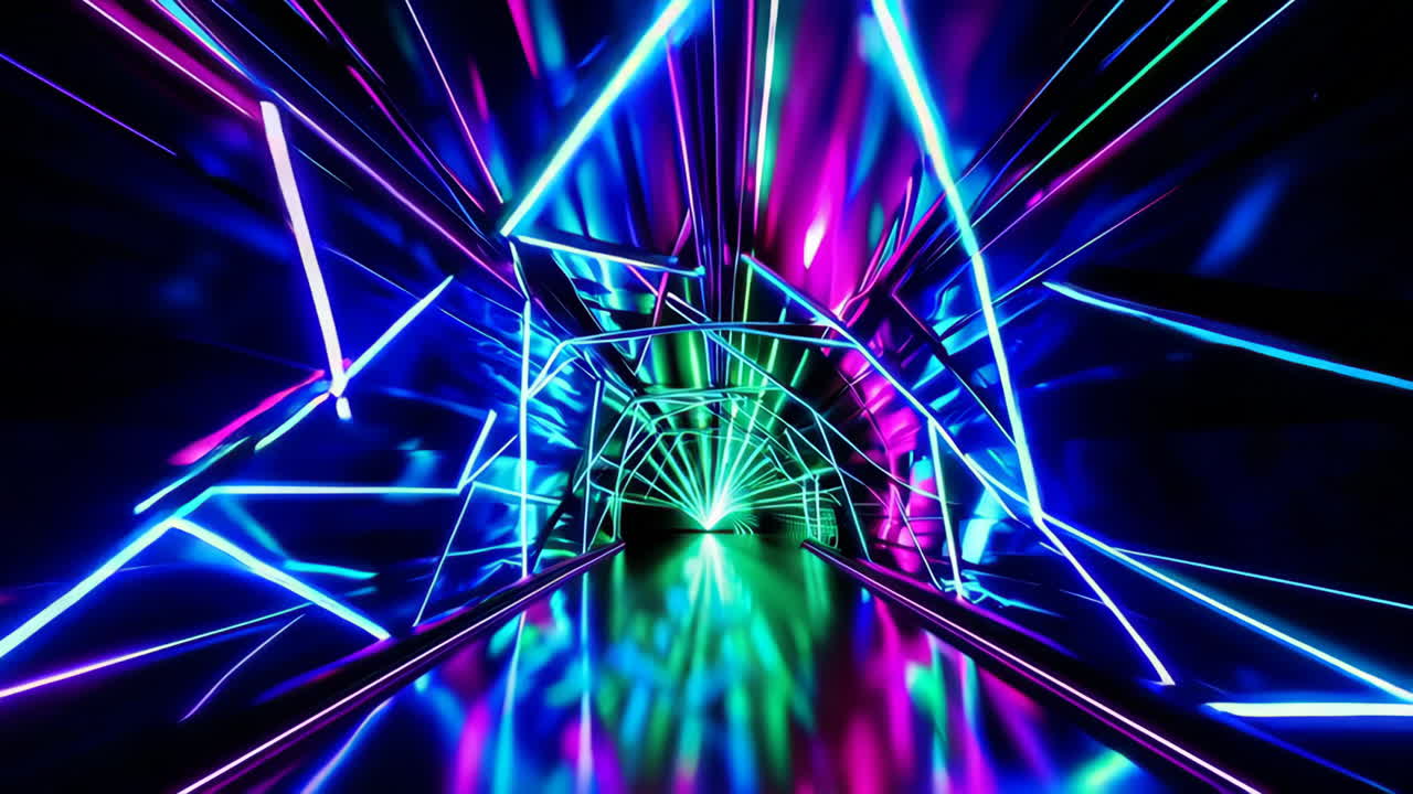 Neon Tunnel - Futuristic Abstract Background