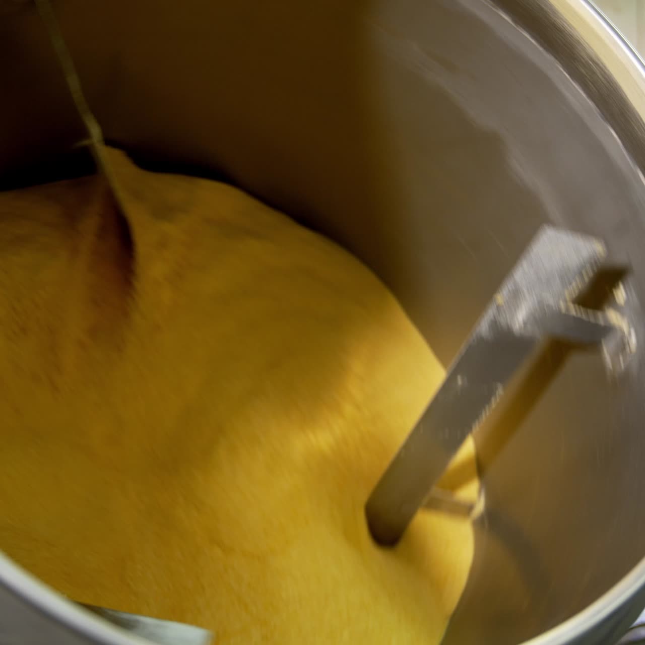 Industrial snack making for kids. Unhealthy puffcorn factory making