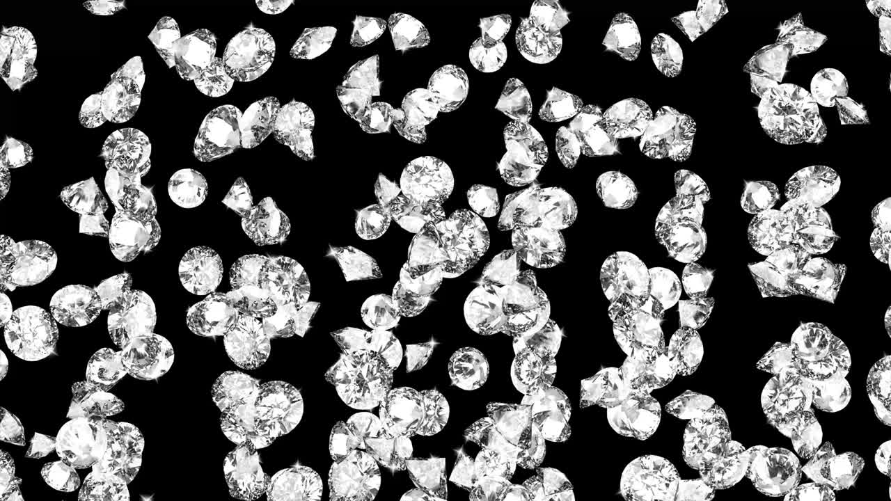 블랙 배경에 고급스러운 화려한 다이아몬드 보석을 회전시키고 있습니다.