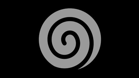 graphic object in black and white with stroboscopic and hypnotic effect, which rotates clockwise decreasing the size from full screen to disappearing in the center