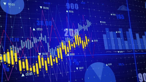 animación del procesamiento de datos digitales sobre la red