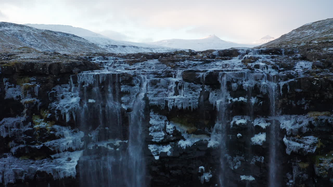Faroe Islands 4K Aerial of Foss&aacute;, Streymoy
