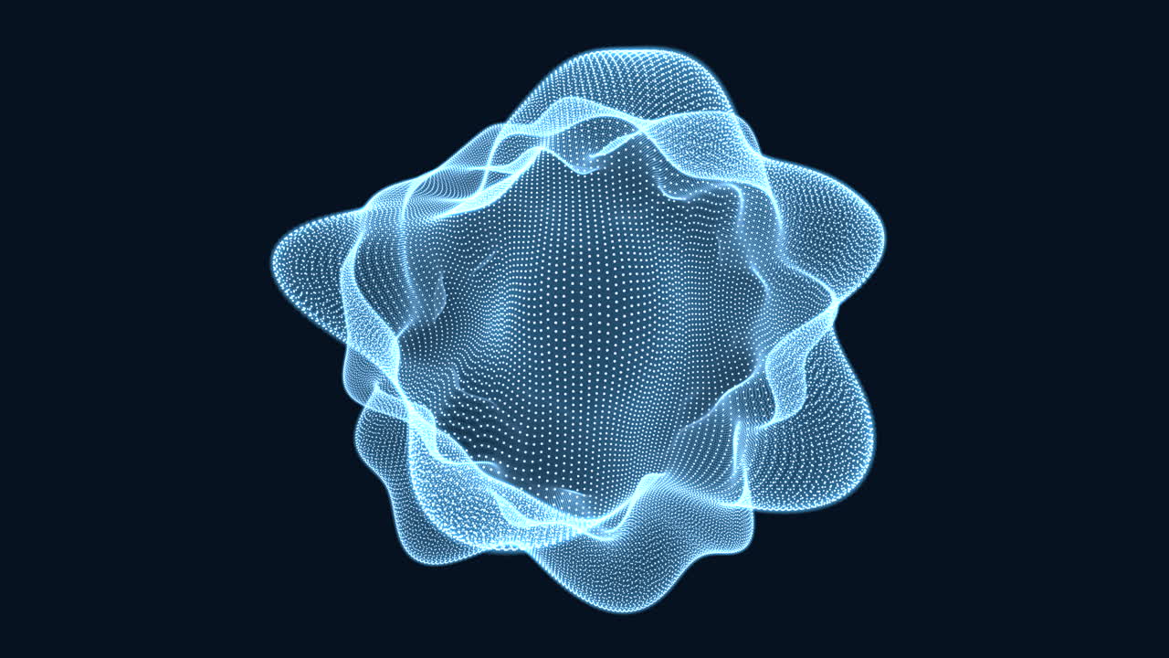 A visually striking 3D rendering of a pink geometric shape formed by interconnected lines floating in space against a dark background, creating a captivating grid-like pattern
