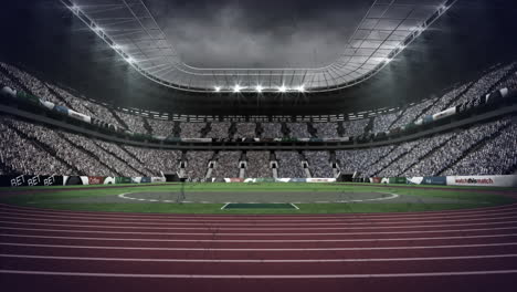 animation of networks of connections turning over sports stadium