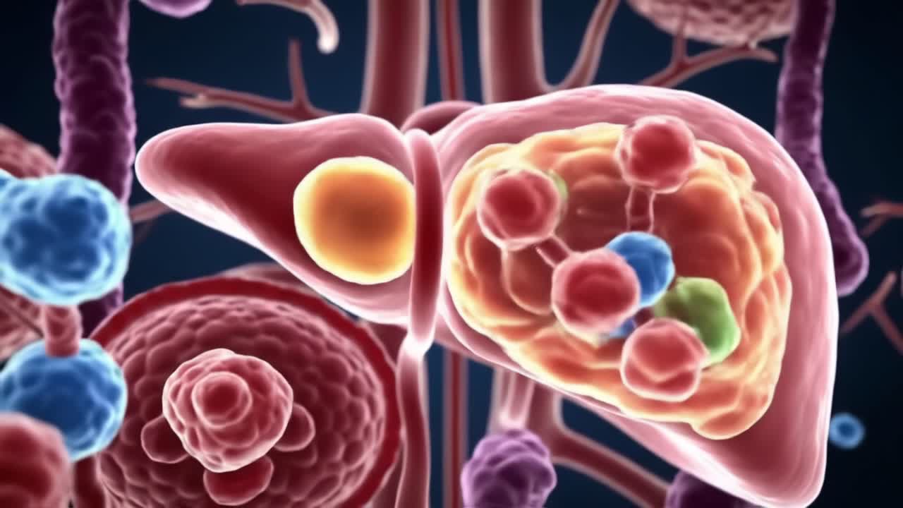 Visual Representation of Liver Function and Cellular Interaction: Exploring Molecular Dynamics in the Human Body's Vital Organ Through Detailed Imagery