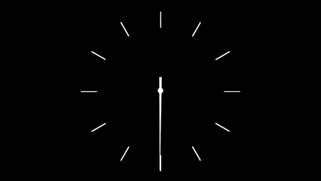 4k clock spinning, watch animation on black screen