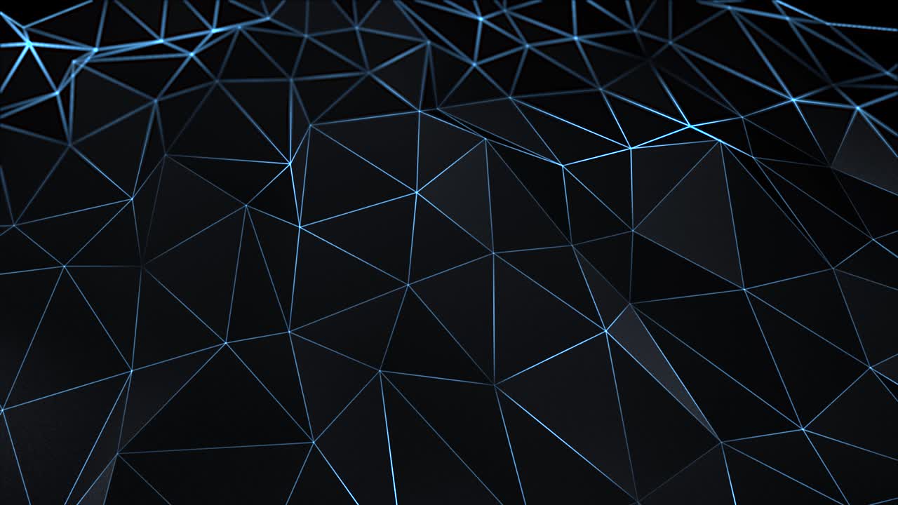 Abstract Dark Black 3d Triangle Surface Polygonal Modern Loop background.