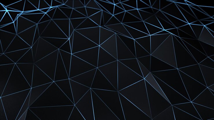 Abstract Dark Black 3d Triangle Surface Polygonal Modern Loop background.