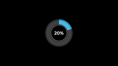 Pie-Chart-0-to-25%-Percentage-Infographics-Loading-Circle-Ring-or-Transfer,-Download-Animation-with-alpha-channel.