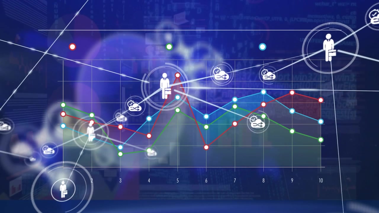 Animation of network of connections over data processing