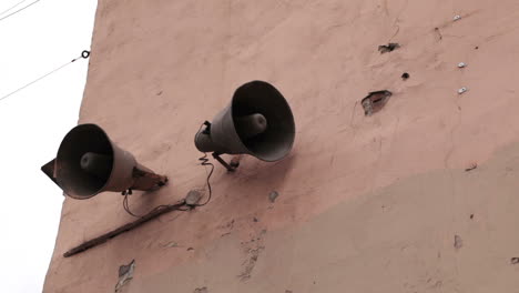 Loudspeaker-on-the-wall-in-Saint-Petersburg-Russia