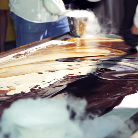 chocolate and vanilla ice cream tempering