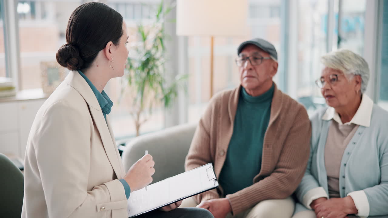 Financial consultation with senior couple