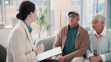financial consultation with senior couple