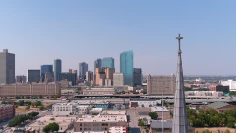 Erstellen-Einer-Drohnenaufnahme-Von-Fort-Worth,-Texas