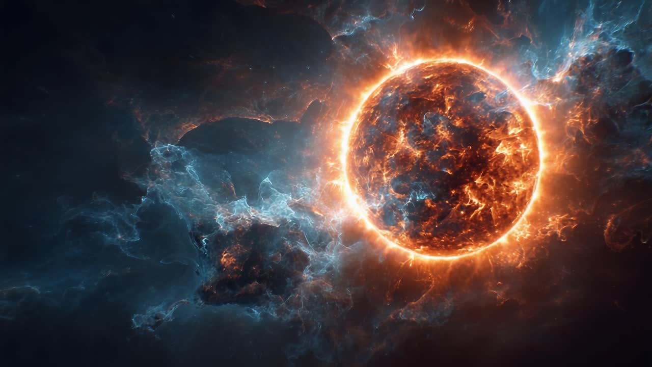 Stunning Celestial Imagery of a Fiery Star and Surrounding Cosmic Clouds Captured in High Detail Showing the Beauty of the Universe's Phenomena