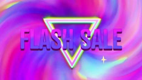 Animation-of-flash-sale-text-over-moving-colourful-background