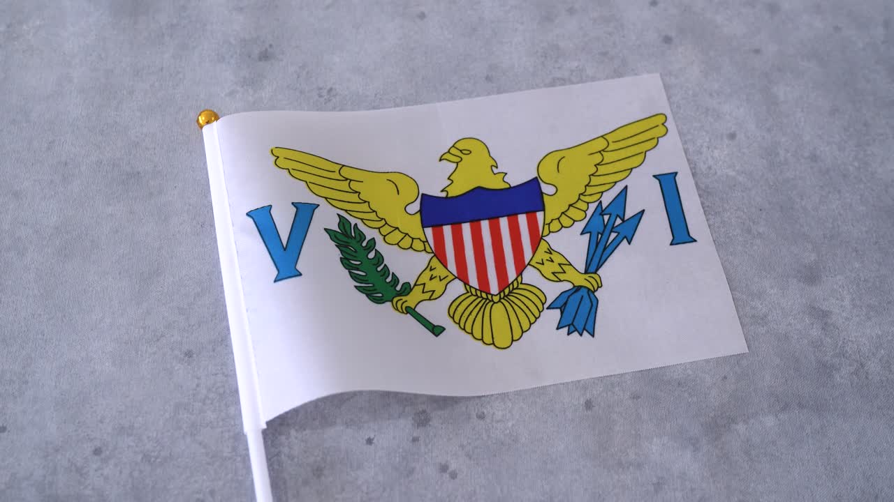 Bandera de las Islas Vírgenes de los Estados Unidos. Toma orbital.