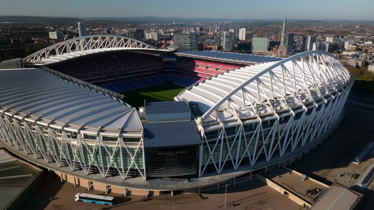 Aerial View of Principality Stadium in Cardiff, Wales