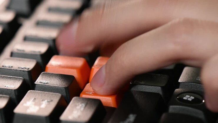 Macro shot of gaming keyboard
