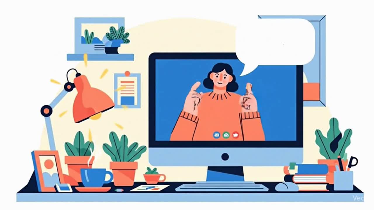 Woman on a Video Call for an Online Meeting or Webinar