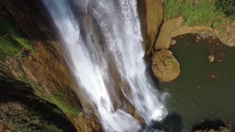 a beautiful drone shot of the thi lo su waterfall, located off the beaten track of north thailand in the area of umphang in southeast asia