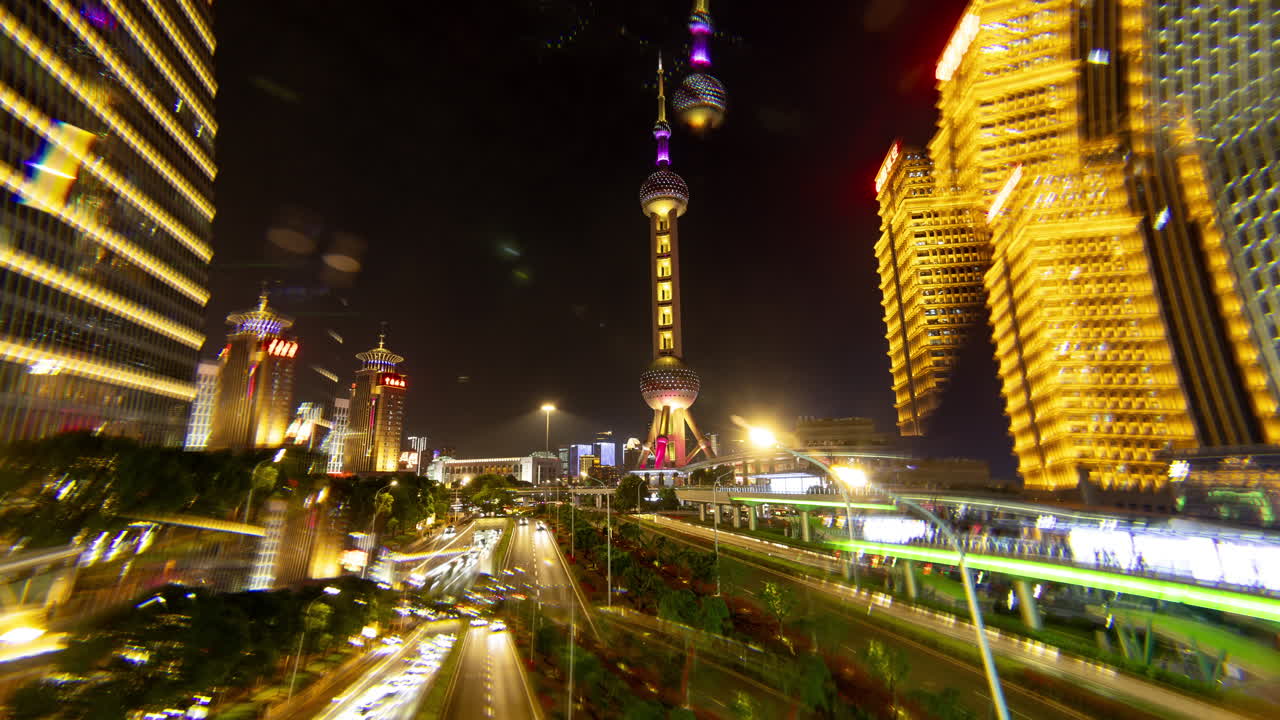Timelapse of the amazing Shanghai city skyline and skyscrapers