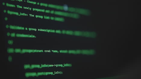 computer screen displaying code