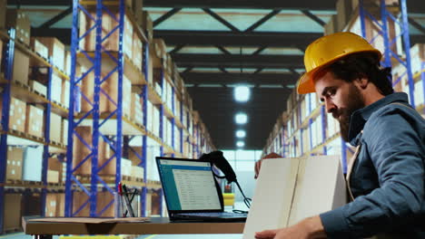 packaging engineer uses barcode scanner to verify each item