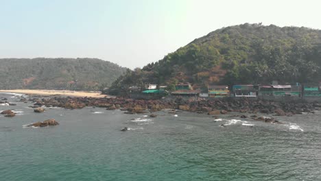 4k footage flying the beautiful coastline of arambol village, india