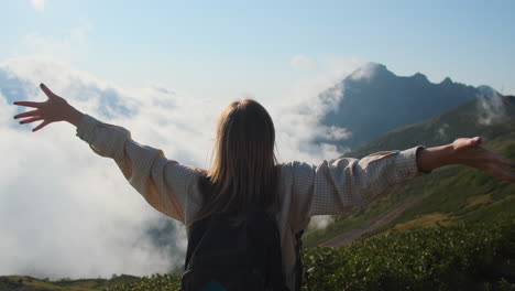 woman enjoying mountain view