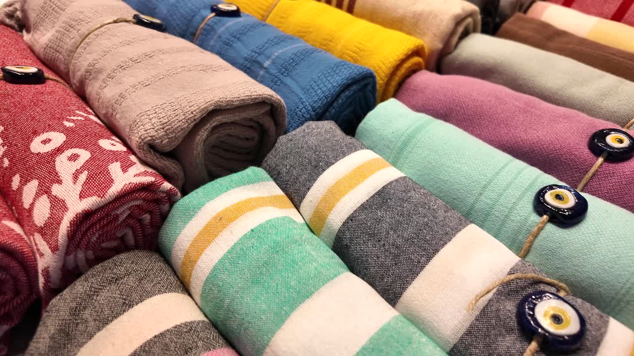Colorful Rolled Turkish Towels