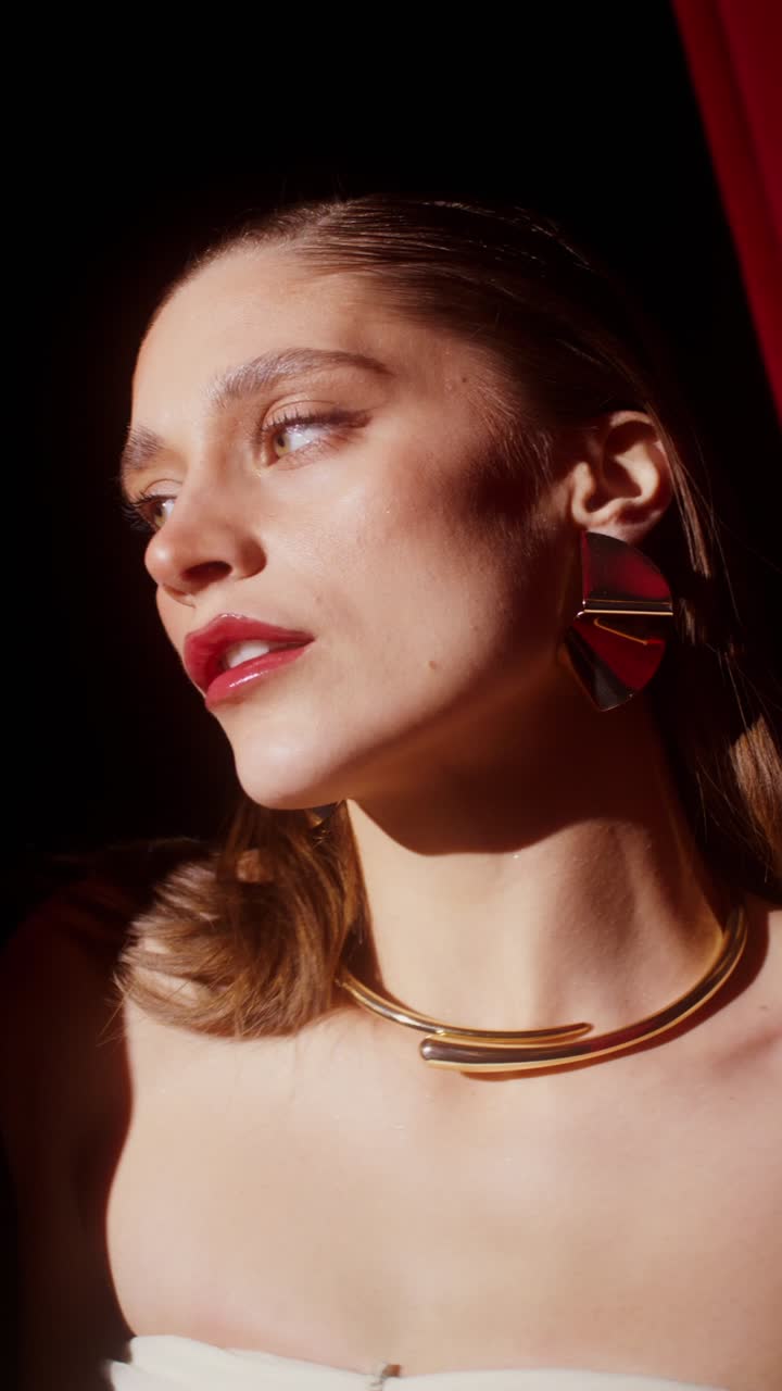 mujer elegante en retrato de moda