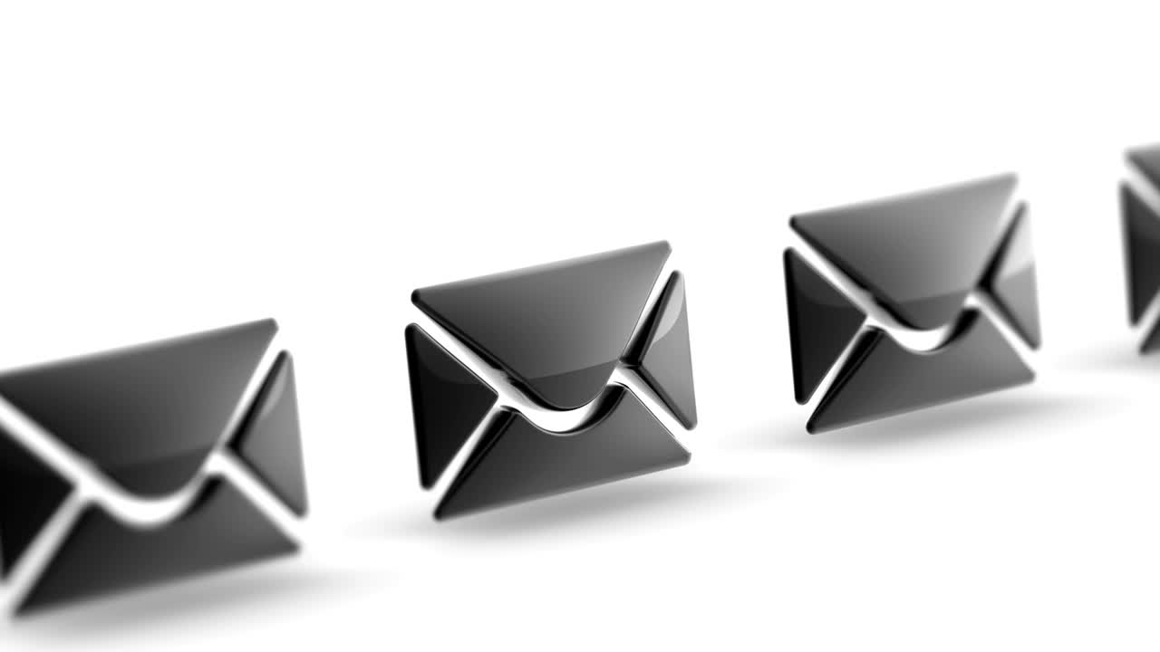 E-Mail icon. Looping footage has 4k resolution.