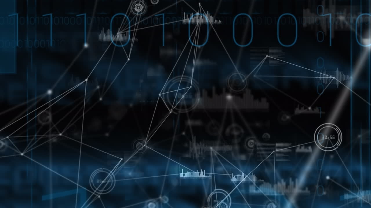 Animation of network of connections over binary coding