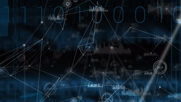 Animation of network of connections over binary coding