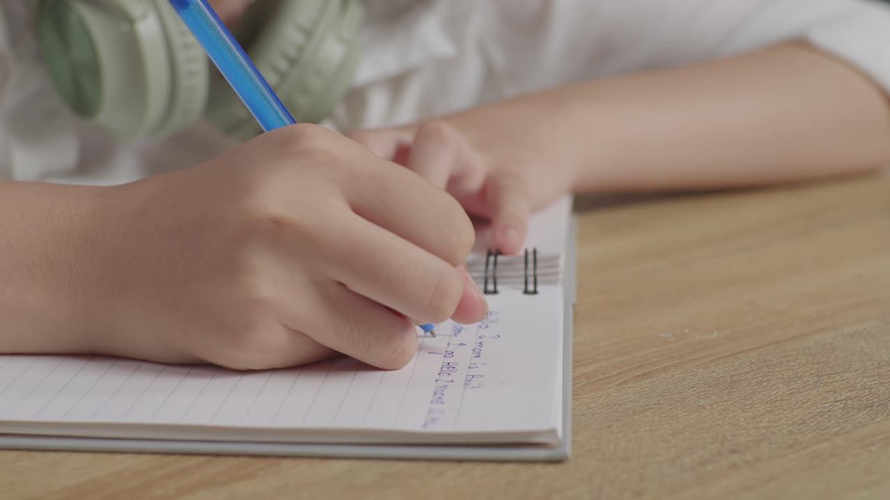 niño escribiendo en un cuaderno