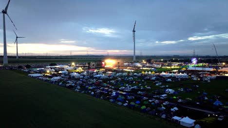 Nova-Rock-Festival---Open-Concert-In-Pannonia-Fields-II,-Nickelsdorf,-Austria---aerial-drone-shot