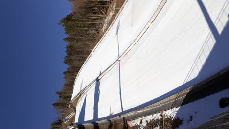 practising ski jumpers at the bloudkova velikanka flying hill in planica, slovenia