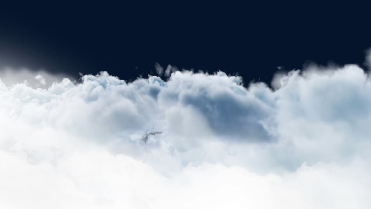 밤하늘에서 움직이는 구름의 애니메이션