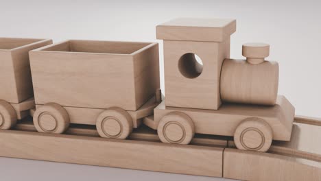 wooden toy train on track